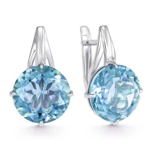 Серебряные cерьги с кварцем