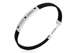 Серебряный браслет с каучуком