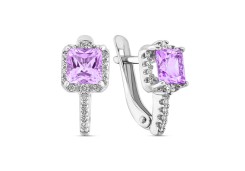 Серебряные cерьги с аметистом