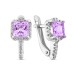 Серебряные cерьги с аметистом