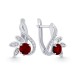 Серебряные cерьги классические с гранатом