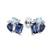 Серебряные cерьги пусеты (гвоздики) с полудрагоценными камнями