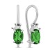 Серебряные cерьги классические с изумрудом