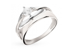 Кольцо из белого золота с фианитом