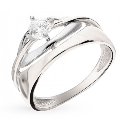 Кольцо из белого золота с фианитом