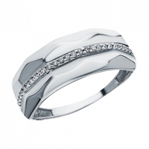 Кольцо из белого золота с фианитом