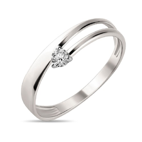 Кольцо из белого золота с фианитом