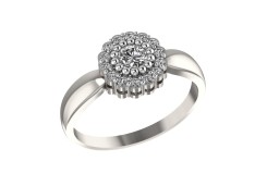 Кольцо из белого золота с фианитом
