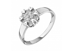 Кольцо из белого золота с фианитом