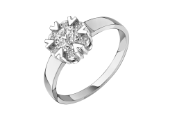 Кольцо из белого золота с фианитом