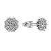 Серьги пусеты (гвоздики) из белого золота с фианитом