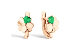 Золотые cерьги классические с фианитом