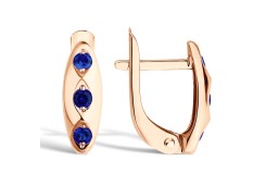 Золотые cерьги с фианитом