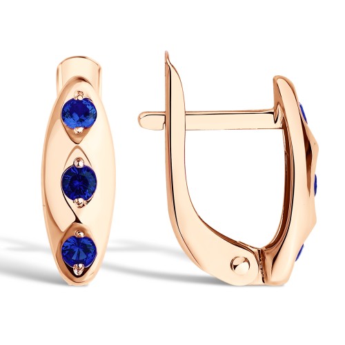 Золотые cерьги с фианитом