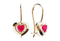 Золотые cерьги классические с фианитом