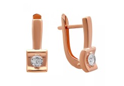 Золотые cерьги с фианитом