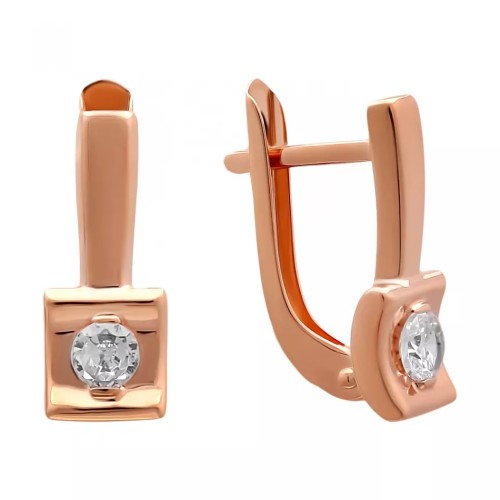 Золотые cерьги с фианитом