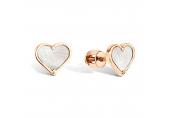 Золотые cерьги пусеты (гвоздики) с перламутром