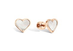 Золотые cерьги пусеты (гвоздики) с перламутром