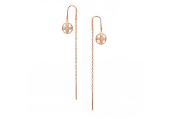 Золотые cерьги классические с фианитом