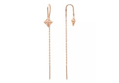 Золотые cерьги классические с фианитом