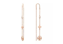 Золотые cерьги классические с фианитом