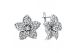 Серебряные cерьги классические с фианитом