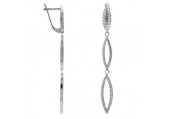 Серебряные cерьги висячие с фианитом