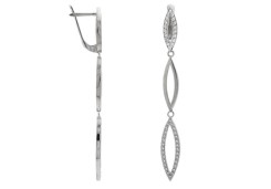 Серебряные cерьги висячие с фианитом