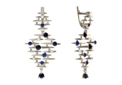 Серебряные cерьги висячие с фианитом