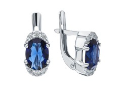 Серебряные cерьги с кварцем