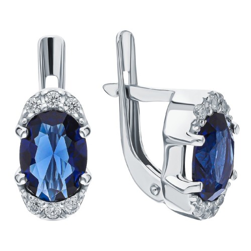 Серебряные cерьги с кварцем