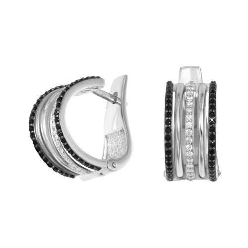 Серебряные cерьги с фианитом