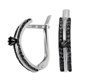 Серебряные cерьги с фианитом