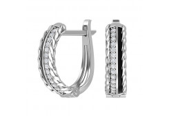 Серебряные cерьги с фианитом