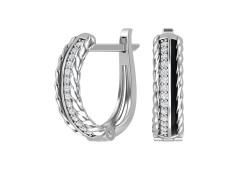 Серебряные cерьги с фианитом