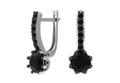 Серебряные cерьги с кварцем