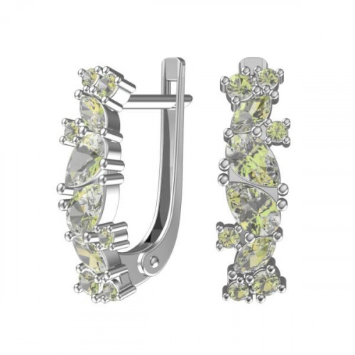 Серебряные cерьги классические с фианитом