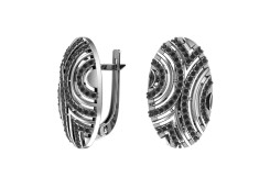 Серебряные cерьги классические с фианитом
