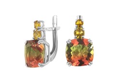 Серебряные cерьги со стеклом