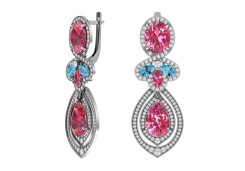 Серебряные cерьги висячие с кварцем