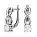 Серебряные cерьги классические с фианитом