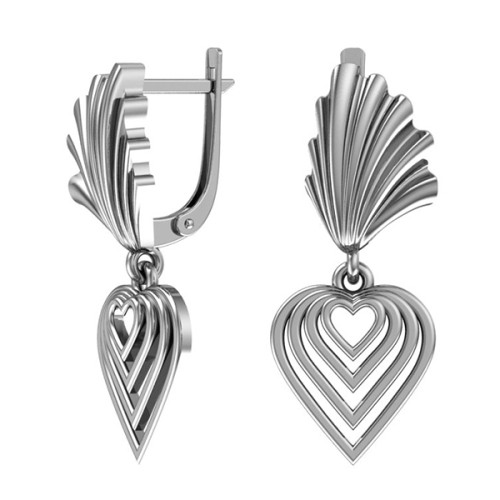 Серебряные cерьги висячие