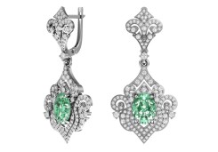 Серебряные cерьги висячие с кварцем