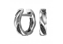 Серебряные cерьги классические с фианитом