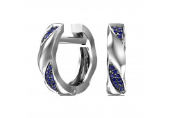 Серебряные cерьги классические с фианитом