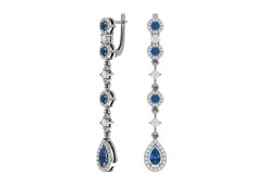 Серебряные cерьги висячие с фианитом