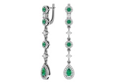 Серебряные cерьги висячие с фианитом