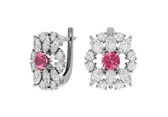 Серебряные cерьги классические с кварцем