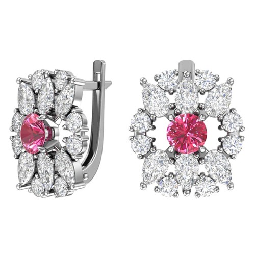 Серебряные cерьги классические с кварцем